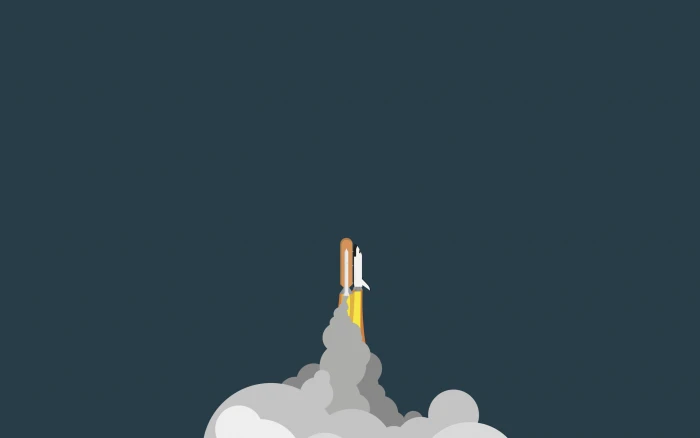 white space shuttle rocket spaceship minimalism artwork art 2k