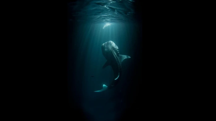 blue whale animals shark digital art underwater 2k