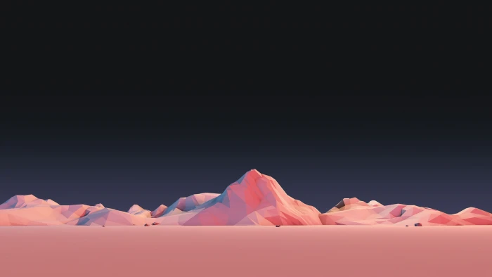 pink mountain terrain illustration mountains low poly minimalism 2k