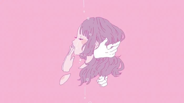 aesthetic anime art pink kawaii kiss love one person 2k
