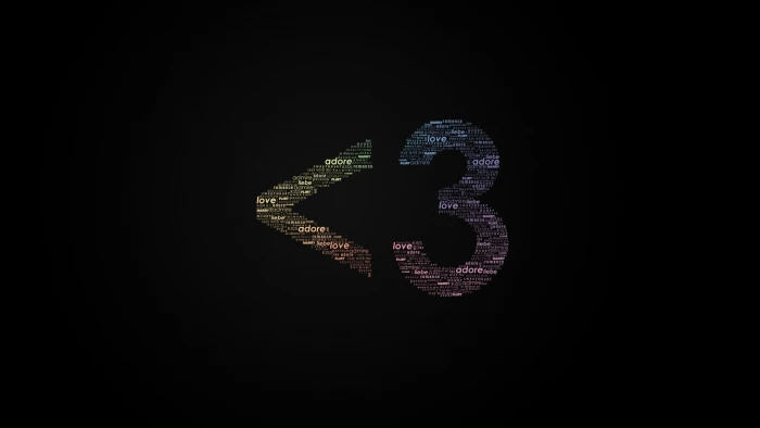 word cloud text overlay love typography black background clouds 2k
