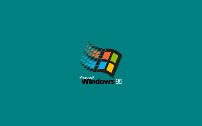 Microsoft Windows 95 wallpaper green background minimalism 2k