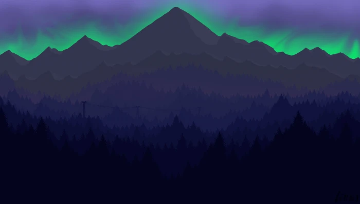 black mountains wallpaper digital art nature Firewatch beauty in 2k