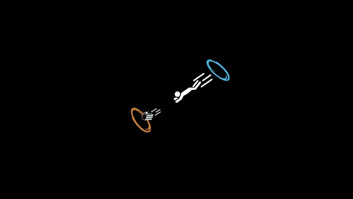 Portal digital wallpaper simple background black 2k 4k