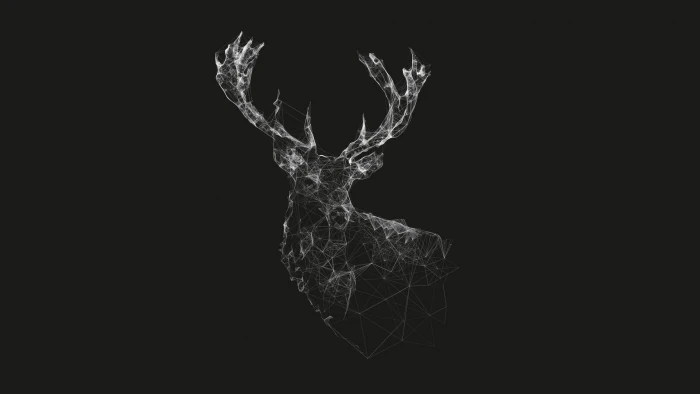 Animal Artistic Abstract Deer Polygon black background 2k