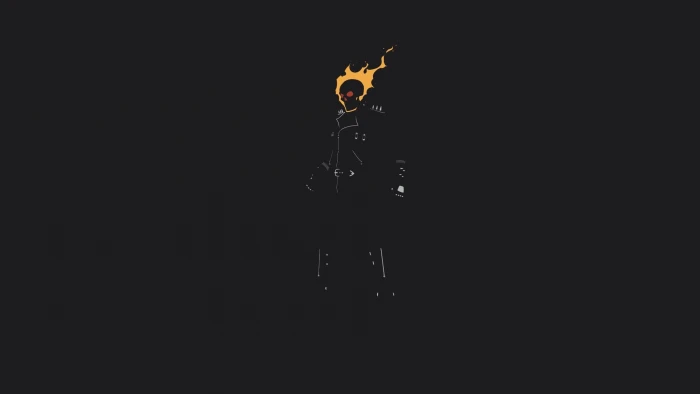 Ghost Rider illustration minimalism fire skull movies dark 2k