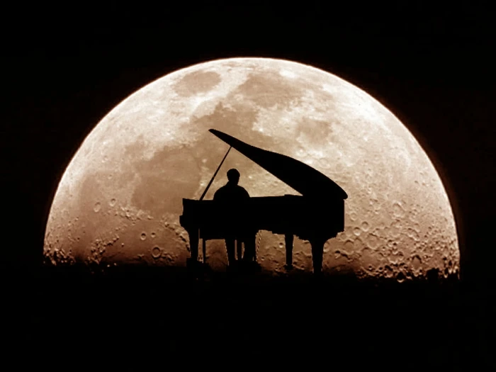 moonlight sonata Abstract Moon Music pianist piano Silhouette HD silhouette of man playing grand with full moon background