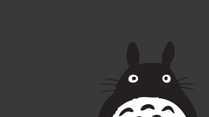 My Neighbor Totoro wallpaper anime Studio Ghibli gray minimalism 2k