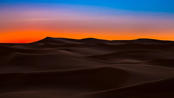 nature landscape sand dunes sky sunset clear Sahara 2k