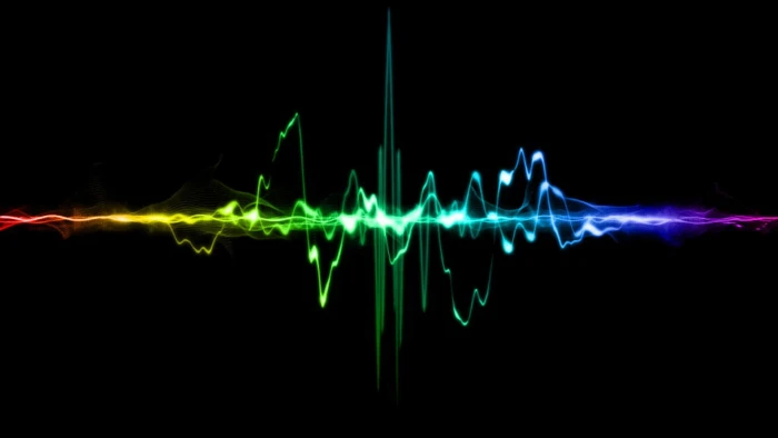 rainbow colours heartbeat black abstract neon light pulse 2k