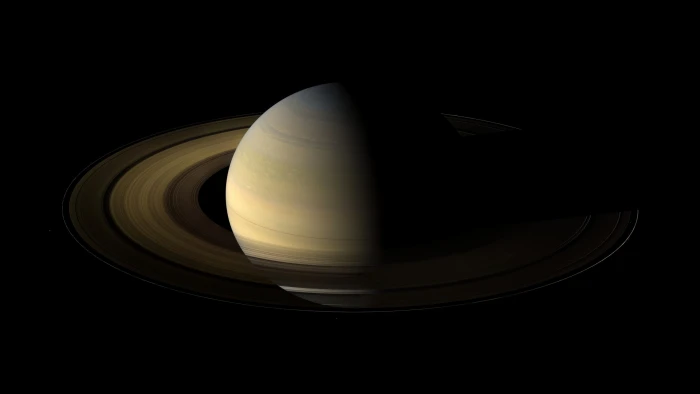 Saturn planet space universe NASA black background minimalism 2k