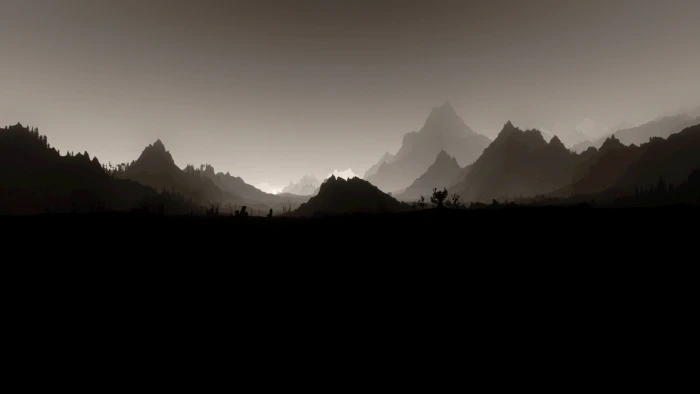 silhouette of mountains The Elder Scrolls V Skyrim landscape 2k