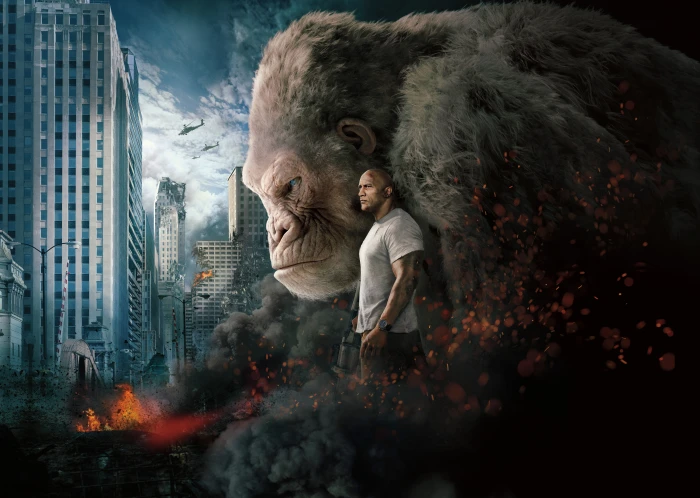 Rampage White gorilla Dwayne Johnson 2k 4k 5k 8k