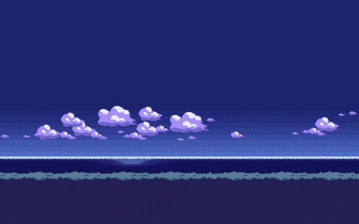 white clouds illustration pixel art 8 bit cloud sky blue 2k