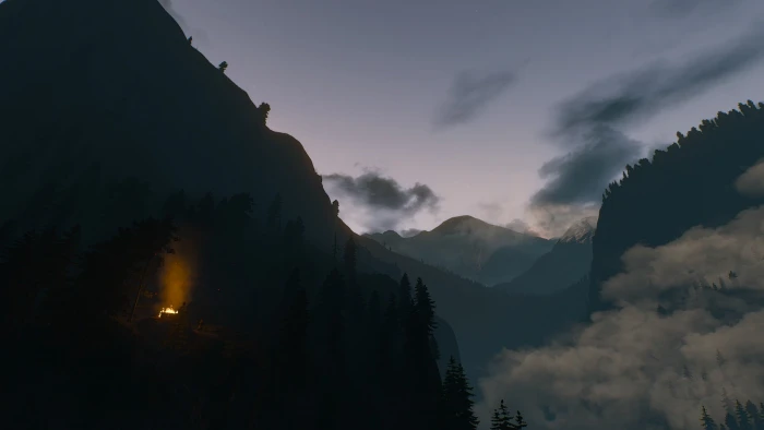 white clouds The Witcher 3 Wild Hunt mountain sky scenics nature 2k