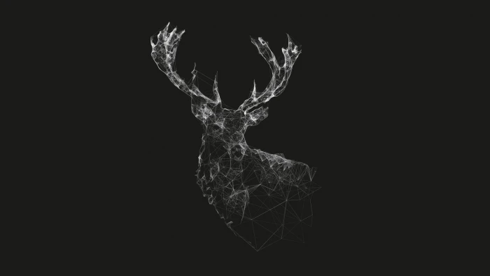 wireframe lines deer artwork digital art nature stags 2k