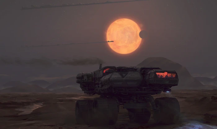 all terrain vehicle movie screenshot artwork futuristic science fiction 2k