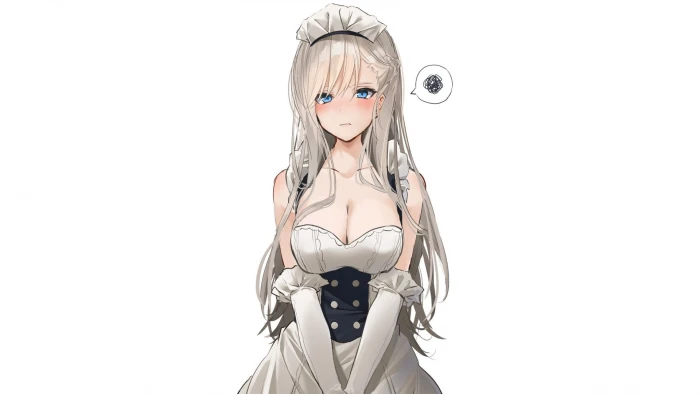 anime manga girls simple background white 2k