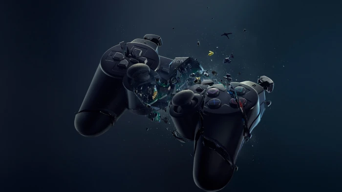 black broken game controller digital wallpaper playstation gamepad 2k