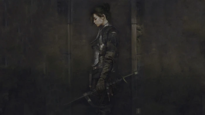 female animation character artwork fantasy art warrior sword 2k