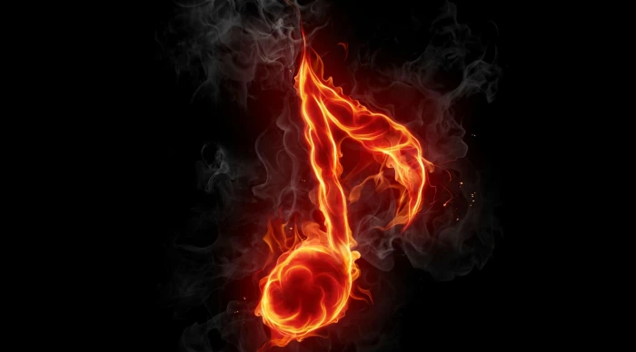 Fire Music Note ~ dark and abstract 2k