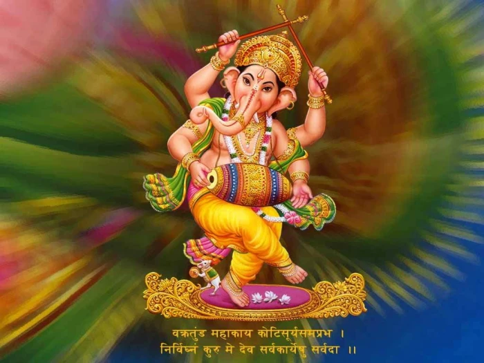 Lord Ganesha Dancing illustration God dance multi colored