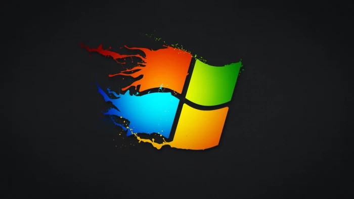 Microsoft logo Windows 7 paint splatter 2k