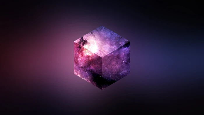 purple and black cube wallpaper digital 2k