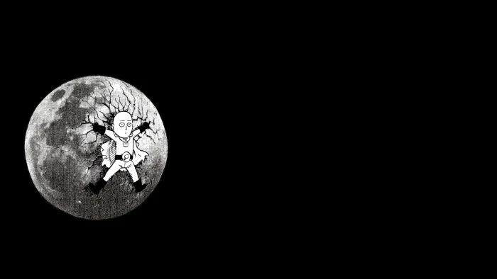 Saitama One Punch Man studio shot copy space 2k