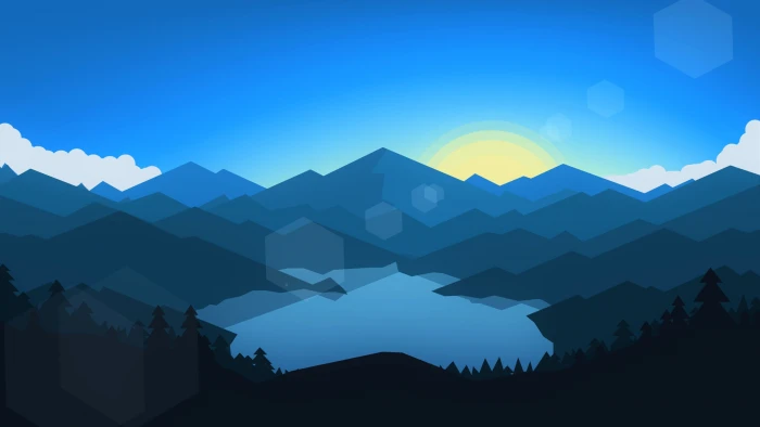 silhouette of mountain and tree clip art minimalism abstract 2k