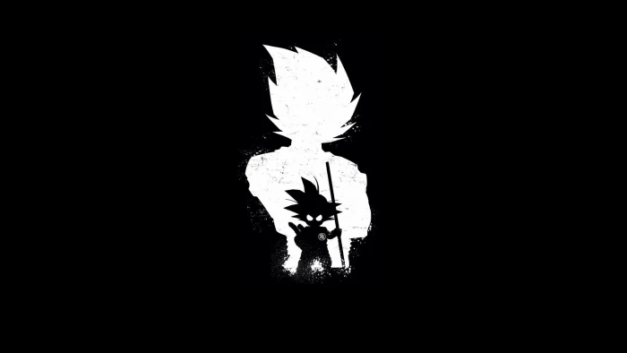 Son Goku and Vegeta silhouette Dragon Ball halloween black Color 2k