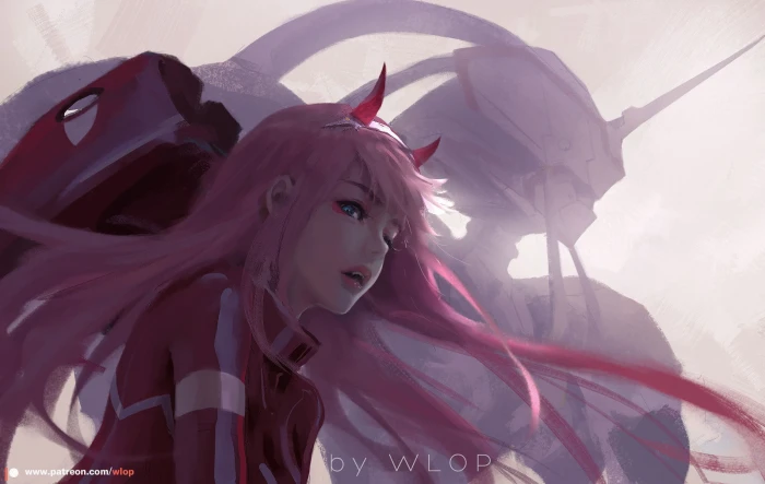 anime girls Darling in the FranXX WLOP Zero Two 2k