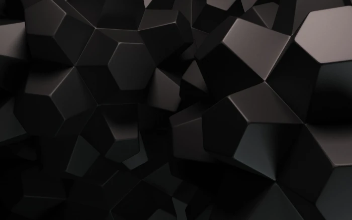 black and white area rug hexagon abstract digital art render 2k