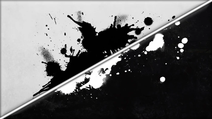 black and white splash abstract artwork digital art paint splatter 2k
