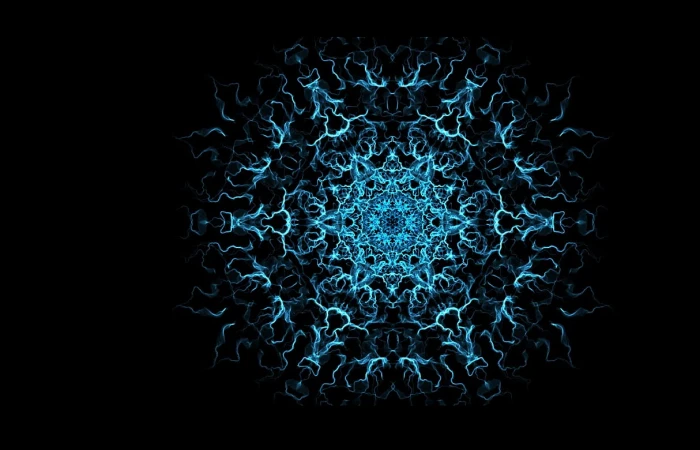 blue and black abstract wallpaper mandalas science background