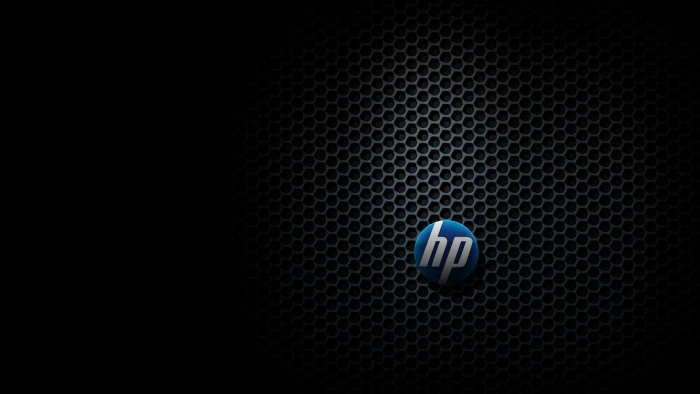 blue HP logo background widescreen Wallpaper technology brand 2k