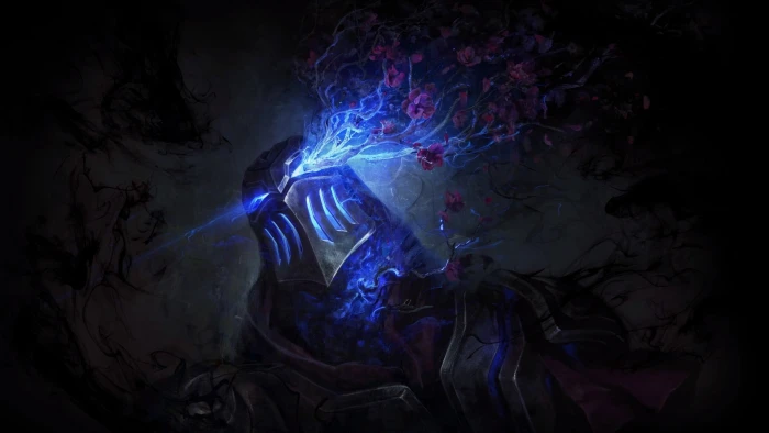 blue eyed robot wallpaper Zed League of Legends video games 2k