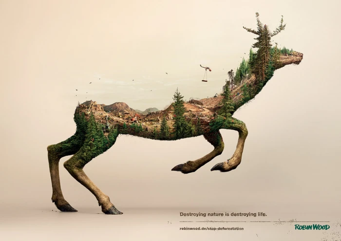 brown deer illustration digital art animals environment wildlife 2k