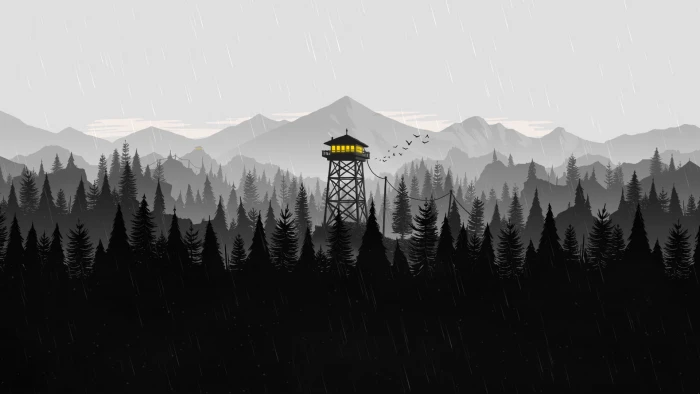 Firewatch video game art minimalism simple 2k