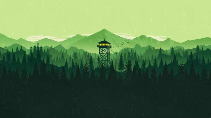 Firewatch video game art minimalism simple 2k