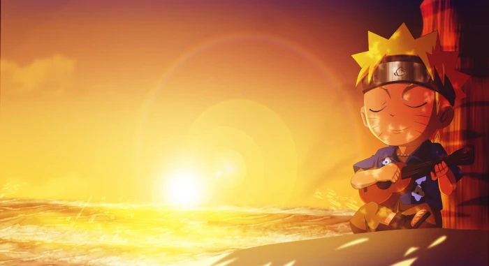 Anime Naruto Beach Chibi Hawaii Uzumaki Sunset 2k