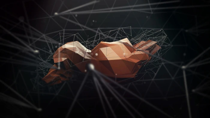 gray and orange geometric digital wallpaper render wireframe 87 2k