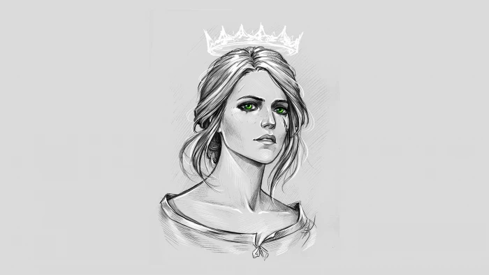 green eyes the witcher 3 wild hunt cirilla ciri crown fan art 2k