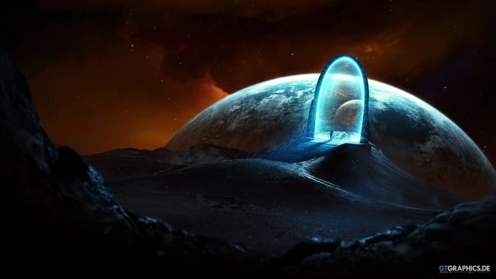 blue planet wallpaper science fiction fantasy art space digital 2k