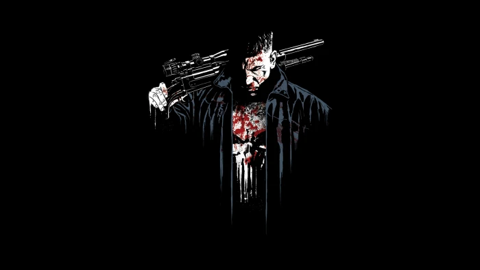 man holding rifle illustration Marvel Cinematic Universe The Punisher 2k