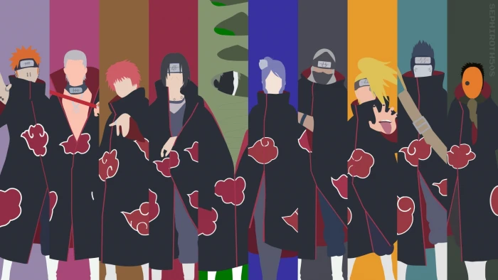 Naruto Akatsuke team illustration Anime Black Zetsu Deidara 2k