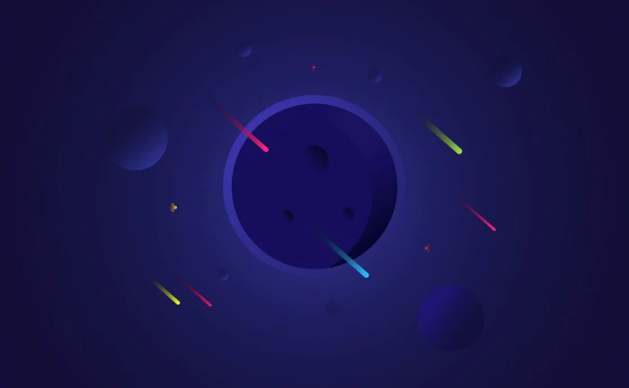 Meteor Shower Flat Design Aero Vector Art Space Illustration 2k 4k