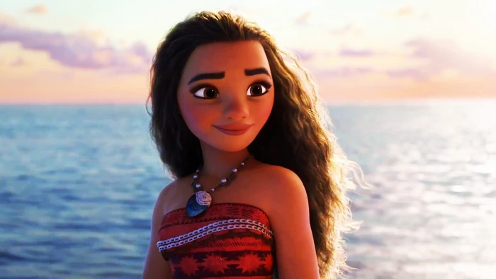 Moana illustration Vaiana Disney princesses portrait water 2k
