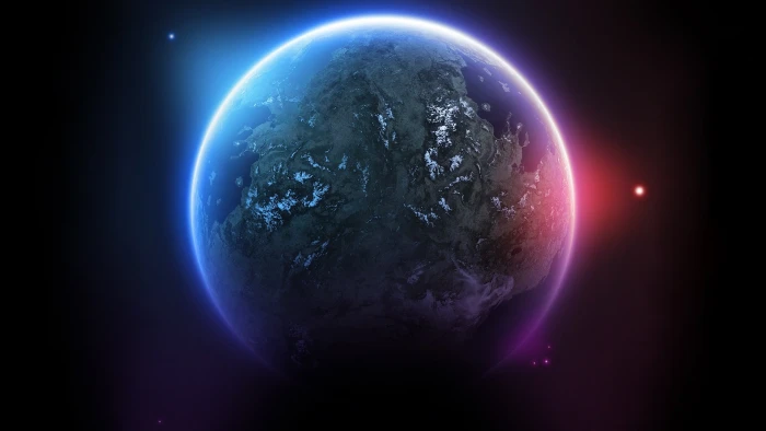 planet earth digital wallpaper space art 2k
