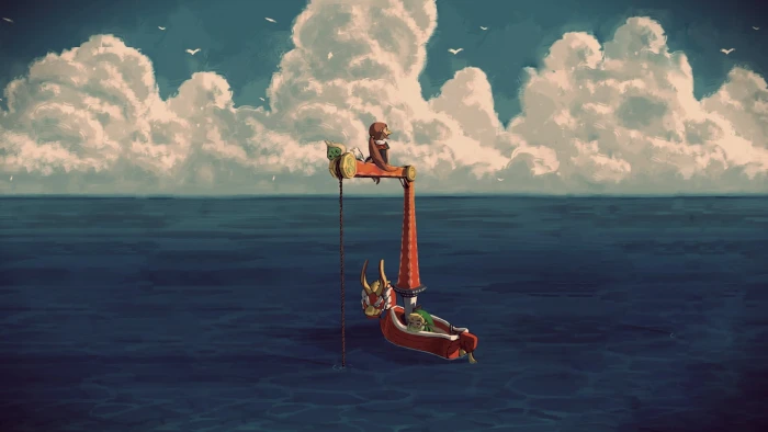 red dragon boat illustration The Legend of Zelda Wind Waker 2k